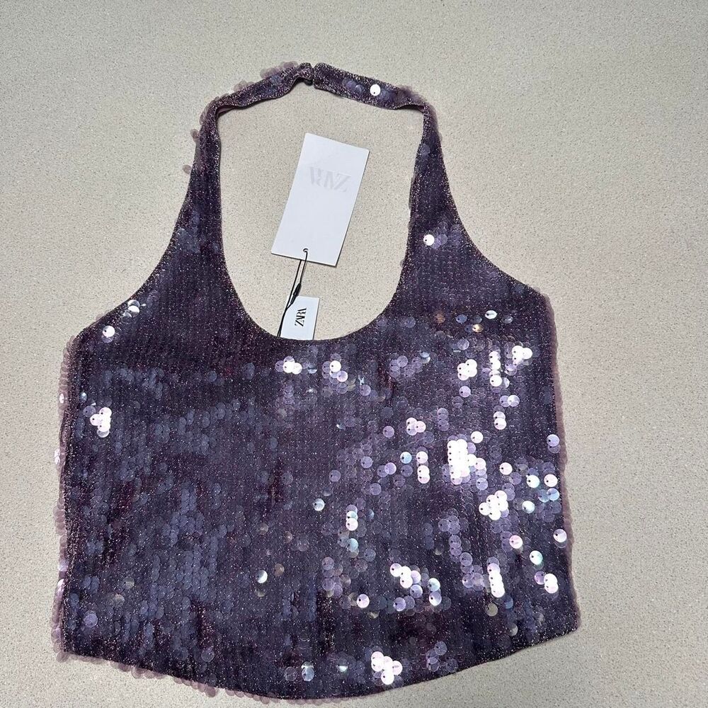 Zara Women's M purple sequin top